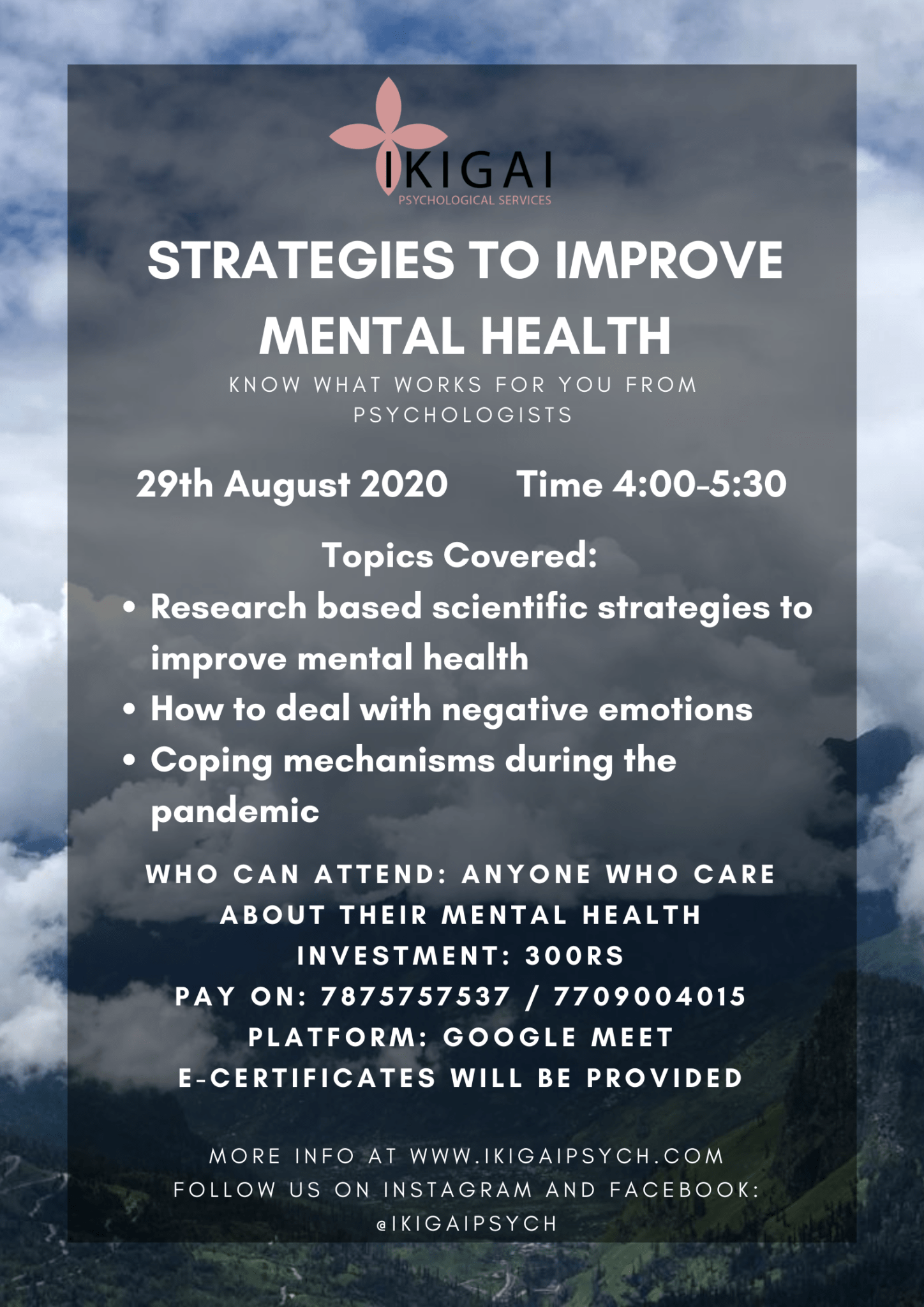 Webinar on Strategies to improve mental health - Careershodh